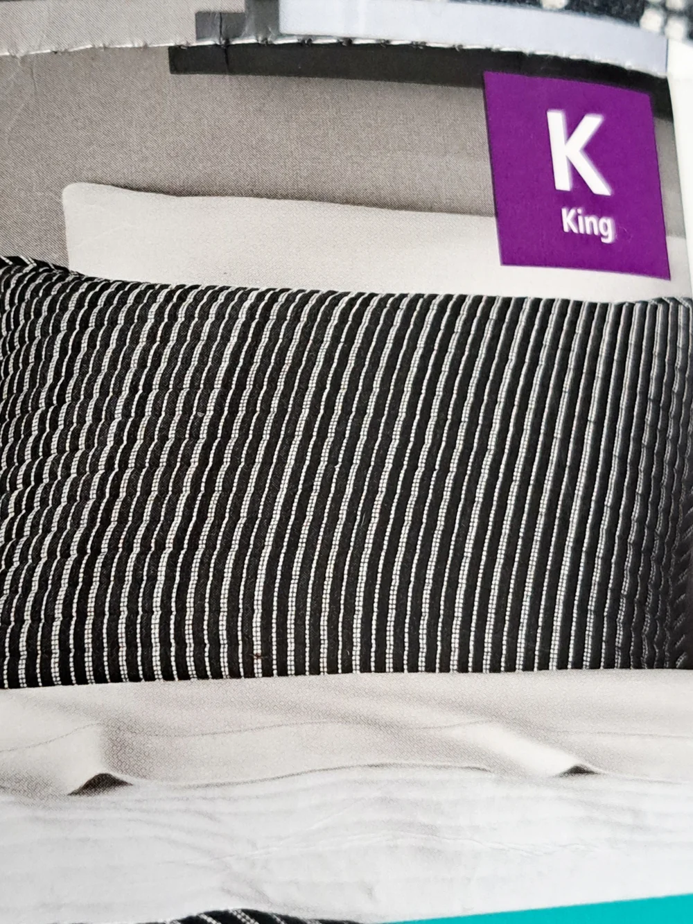 Mainstays Jersey Channel Black and White Striped King Pillow Sham